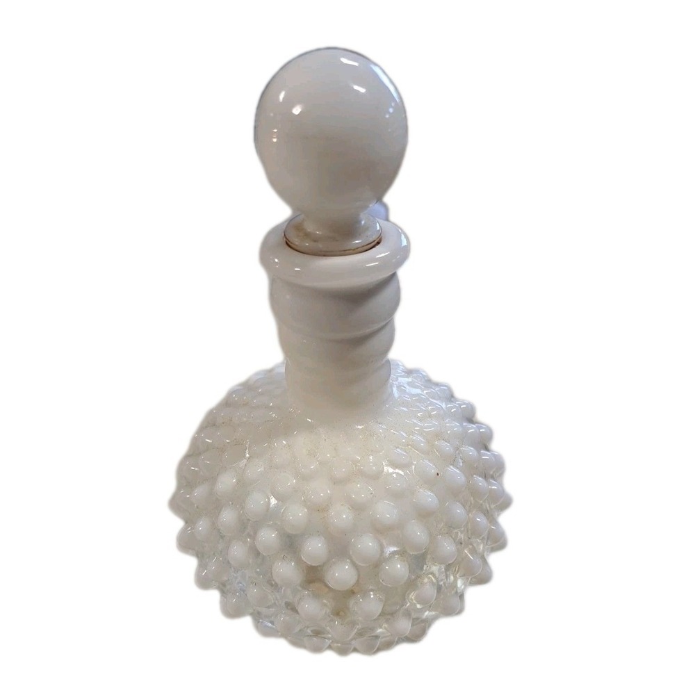 Fenton Glass Hobnail Opalescent White Perfume Cologne Bottle